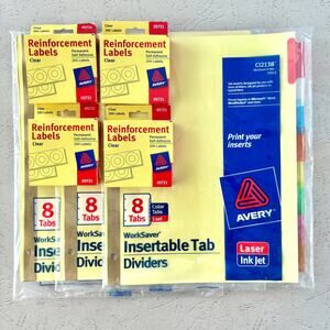 8-Tab Dividers and Clear Reinforcement Labels for 3-Ring Binders